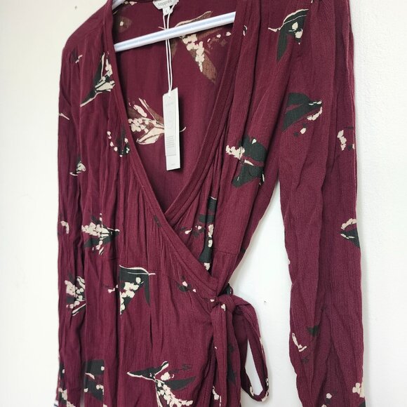 Noppies Women's Burgundy Long Sleeved Nursing Wrap Dress Size S, M & L - Picture 7 of 14